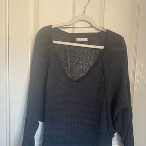 Slouchy black free people sweater